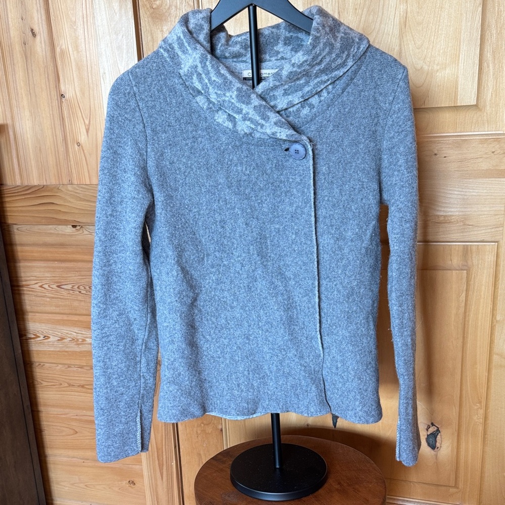 Elegant Gray Cowl Neck Sweater